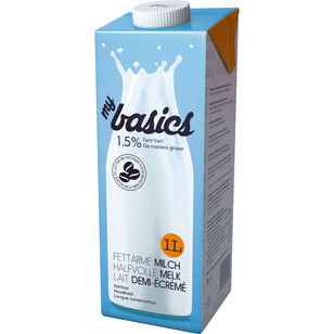 my basics Haltbare fettarme Milch 1,5% Fett